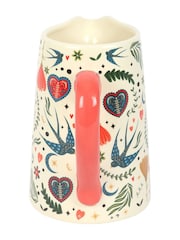 Something Different Cream Folk Print Ceramic Flower Jug - Image 4 of 4