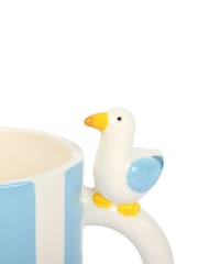 Something Different White Striped Mug with Seagull - Image 2 of 4