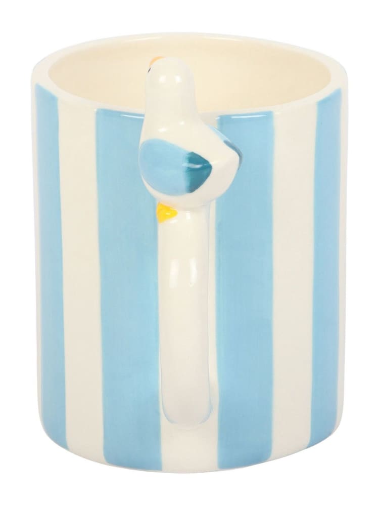 Something Different White Striped Mug with Seagull - Image 4 of 4