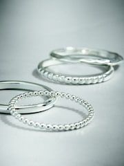 Sterling Silver Plated Stacking Rings 4 Pack - Image 5 of 6