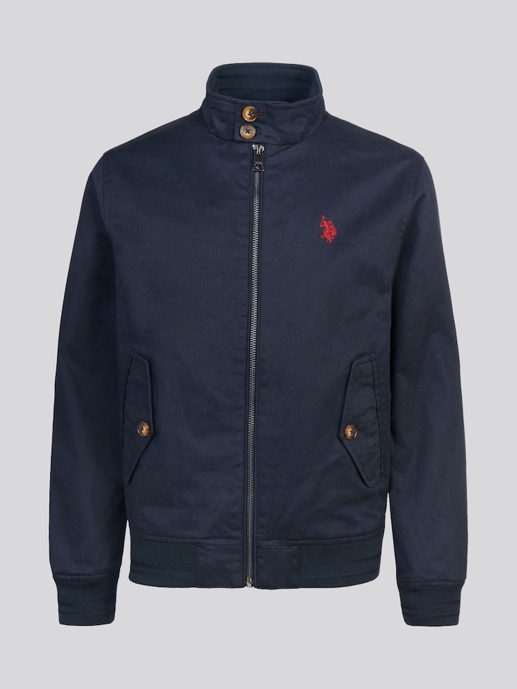 U.S. Polo Assn. Navy Cotton Twill Harrington Jacket - Image 1 of 6 U.S. Polo Assn. Navy Cotton Twill Harrington Jacket - Image 1 of 6