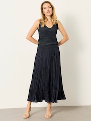 FatFace Evelyn Navy Metallic Knit Vest Top - Image 5 of 8