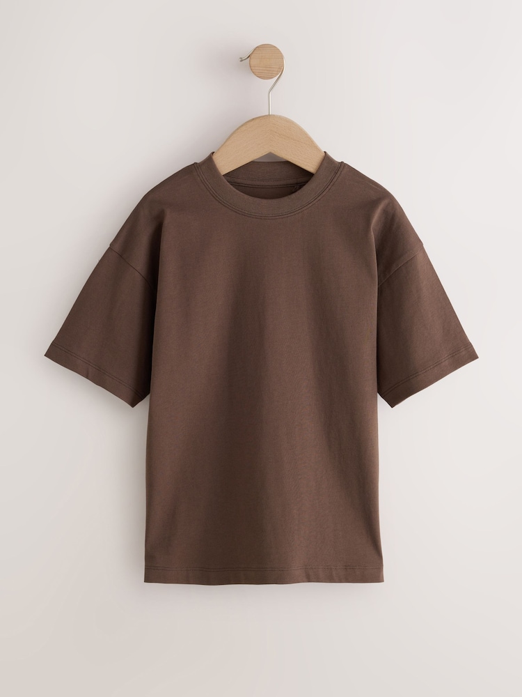 Chocolate Brown Relaxed Fit Short Sleeve T-Shirt (3-16yrs) - Image 1 of 4