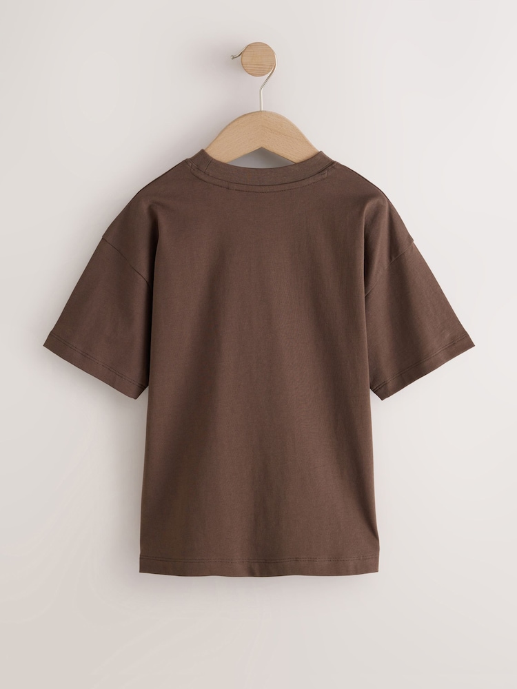 Chocolate Brown Relaxed Fit Short Sleeve T-Shirt (3-16yrs) - Image 2 of 4