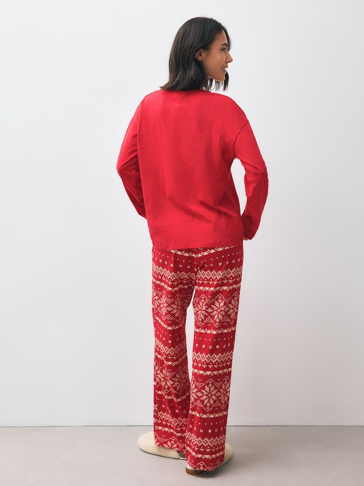 Red Fairisle Long Sleeve Pyjamas - Image 3 of 3