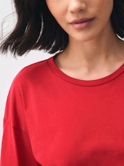 أحمر مزركش - بيجاما بكم طويل - صورة 4 من 8