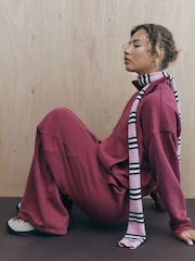 self. Burgundy Red Half Zip Sweatshirt - Image 3 of 10