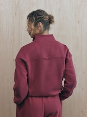 self. Burgundy Red Half Zip Sweatshirt - Image 5 of 10