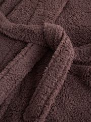 Chocolate Brown Teddy Long Dressing Gown - Image 2 of 3