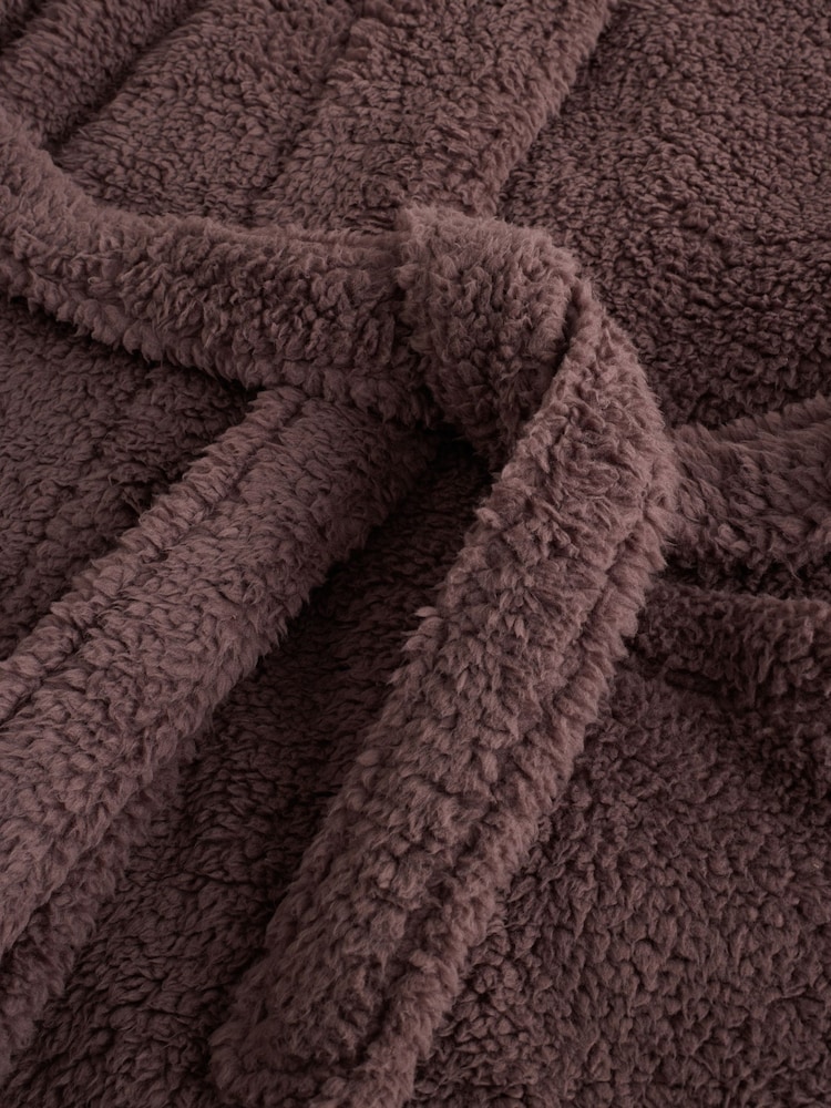 Chocolate Brown Teddy Long Dressing Gown - Image 2 of 3 Chocolate Brown Teddy Long Dressing Gown - Image 2 of 3