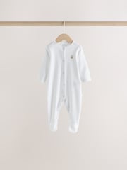 White Mini Safari Animals 4 Pack Baby Sleepsuits (0-2yrs) - Image 2 of 7
