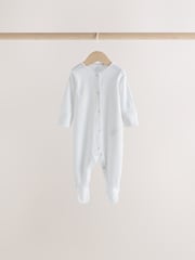 White Mini Safari Animals 4 Pack Baby Sleepsuits (0-2yrs) - Image 4 of 7