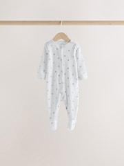 White Mini Safari Animals 4 Pack Baby Sleepsuits (0-2yrs) - Image 5 of 7