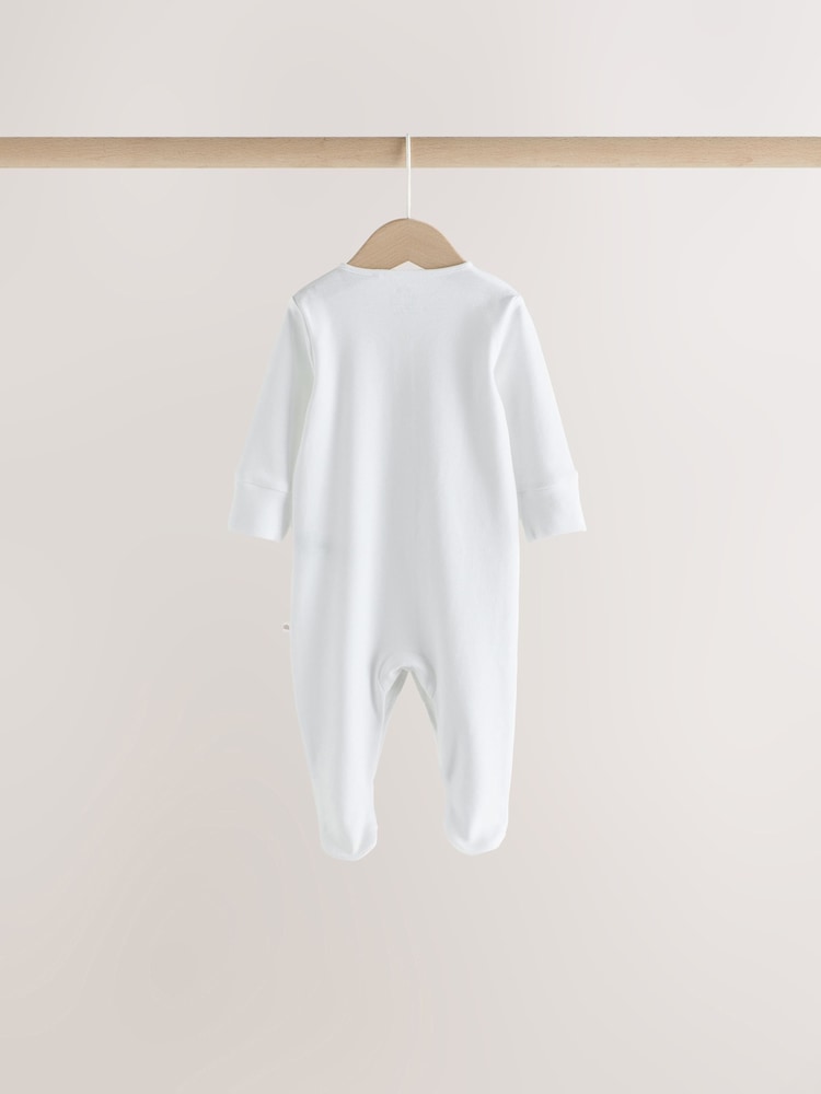 White Mini Safari Animals 4 Pack Baby Sleepsuits (0-2yrs) - Image 7 of 7 White Mini Safari Animals 4 Pack Baby Sleepsuits (0-2yrs) - Image 7 of 7
