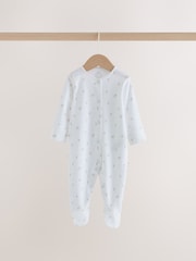White Mini Safari Animals 7 Pack Baby Sleepsuits (0-2yrs) - Image 10 of 14