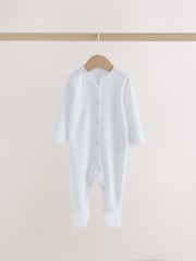 White Mini Safari Animals 7 Pack Baby Sleepsuits (0-2yrs) - Image 6 of 14