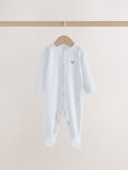 White Mini Safari Animals 7 Pack Baby Sleepsuits (0-2yrs) - Image 9 of 14