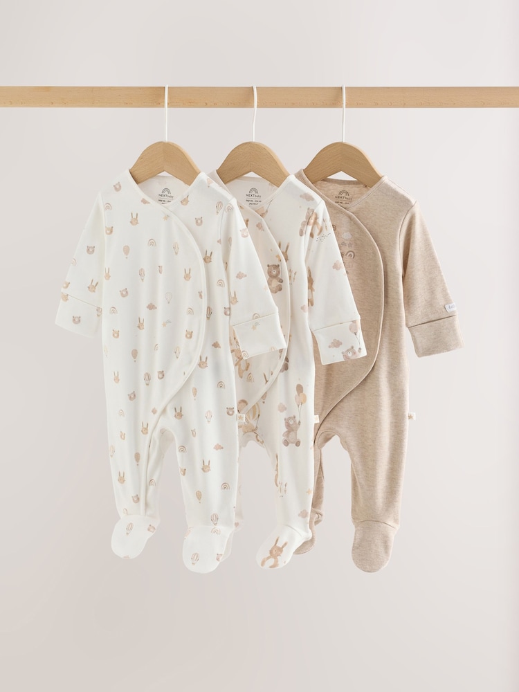 Neutral Bear Sleepsuits 3 Pack (0-2yrs) - Image 1 of 9 Neutral Bear Sleepsuits 3 Pack (0-2yrs) - Image 1 of 9