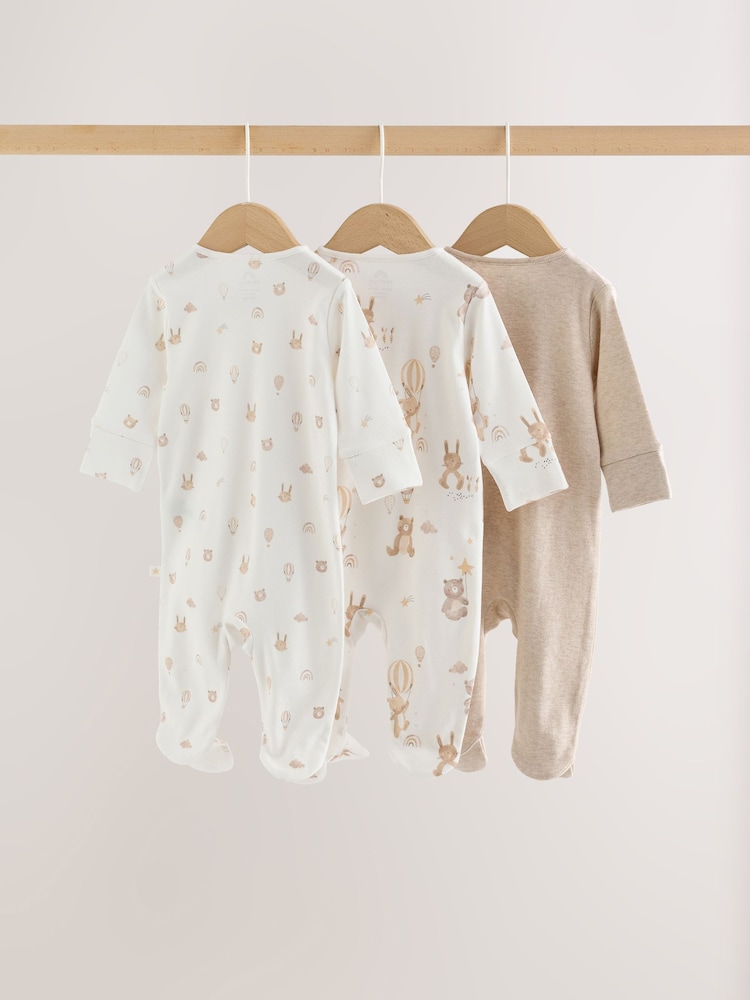 Neutral Bear Sleepsuits 3 Pack (0-2yrs) - Image 2 of 9 Neutral Bear Sleepsuits 3 Pack (0-2yrs) - Image 2 of 9