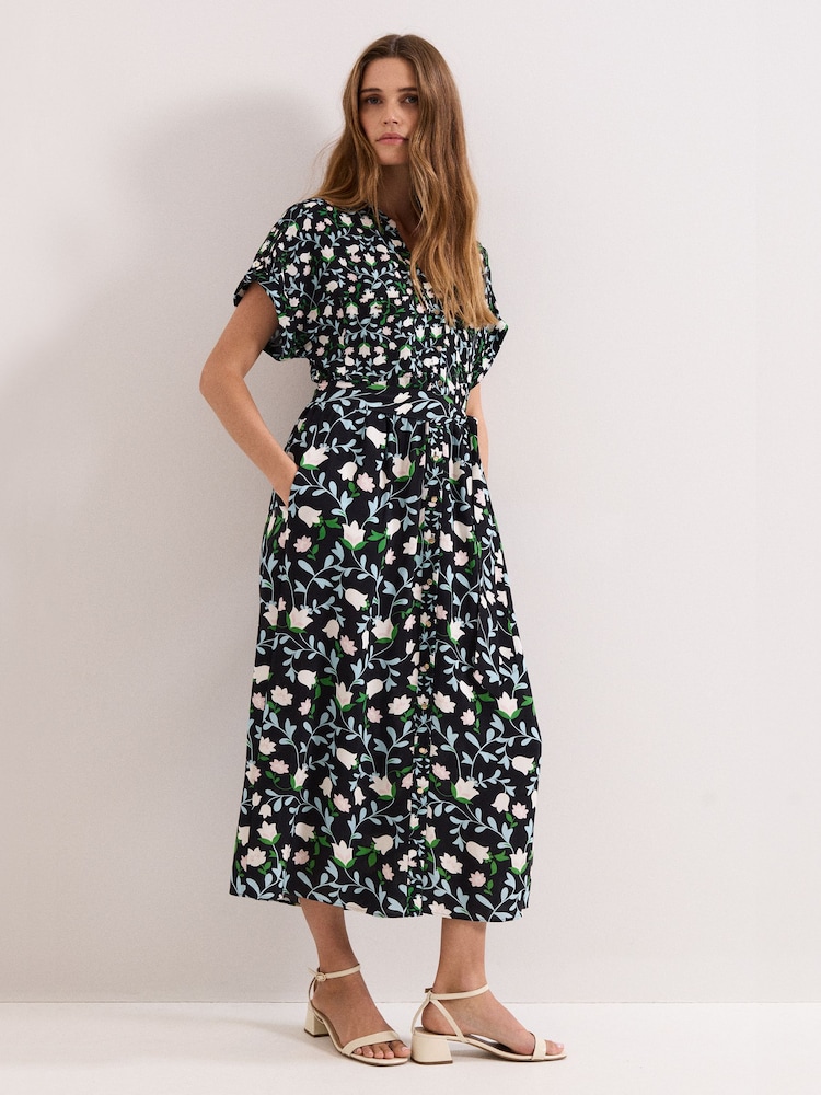 Phase Eight Black Luisa Floral Dress - Image 1 of 8