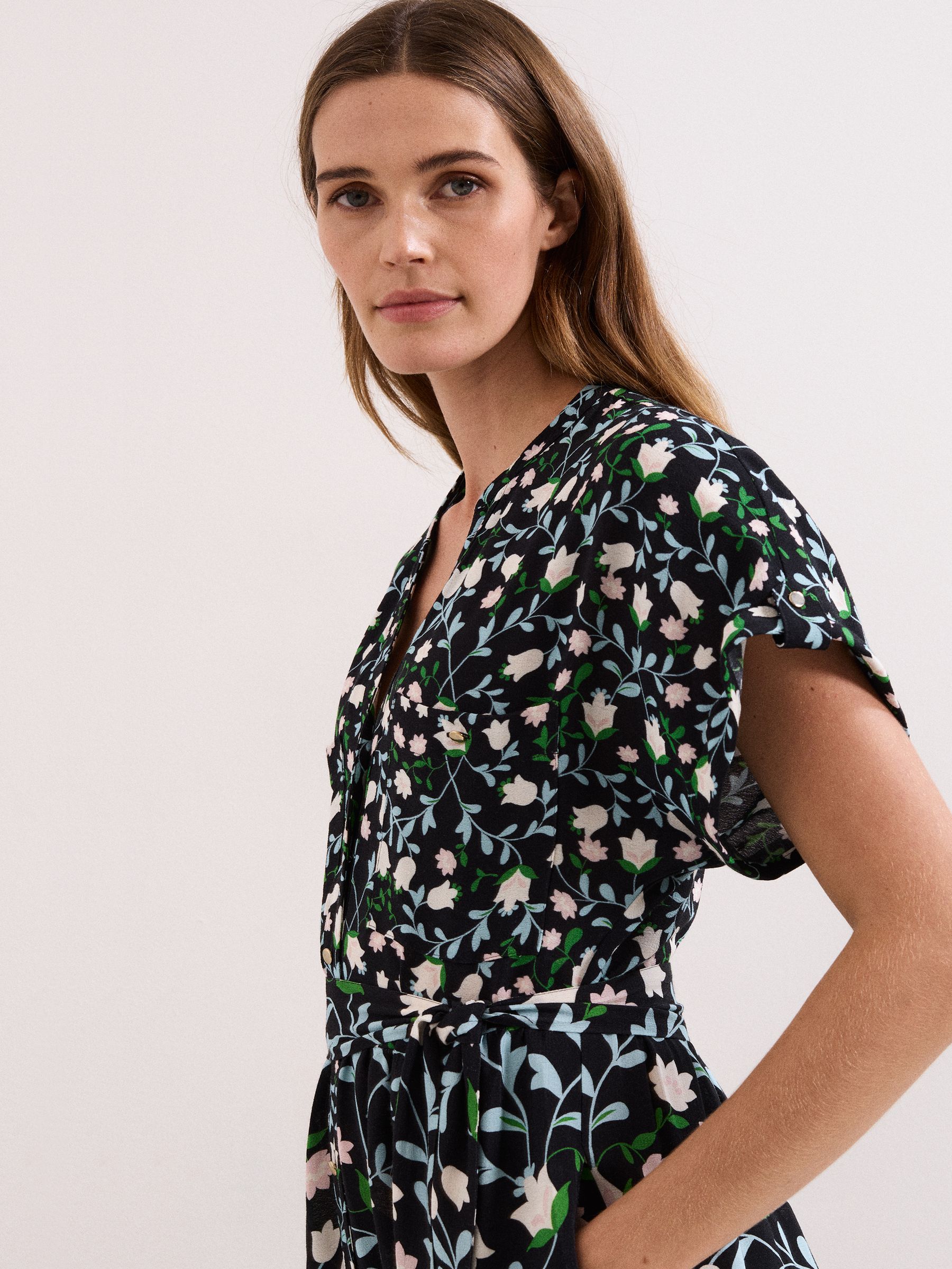 Buy Phase Eight Black Luisa Floral Dress from Next Oman