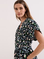Phase Eight Black Luisa Floral Dress - Image 4 of 8