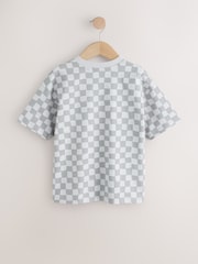 Grey Checkerboard Relaxed Fit Short Sleeve Graphic T-Shirt (3-16yrs) - Image 2 of 4