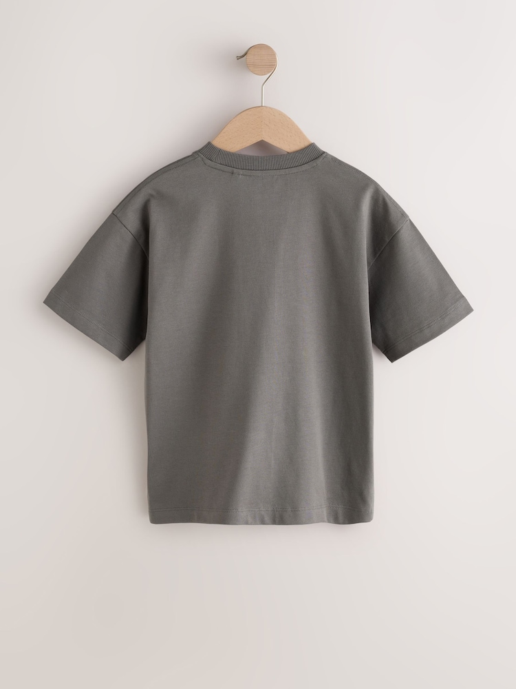Charcoal Grey Alien Short Sleeve Graphic T-Shirt (3-16yrs) - Image 2 of 4 Charcoal Grey Alien Short Sleeve Graphic T-Shirt (3-16yrs) - Image 2 of 4