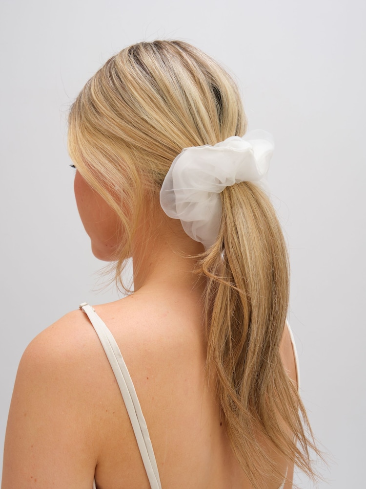 Jon Richard White Bridal Scrunchie - Image 2 of 3