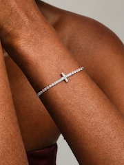 Jon Richard Silver Tone Crystal Cross Toggle Bracelet - Image 2 of 2