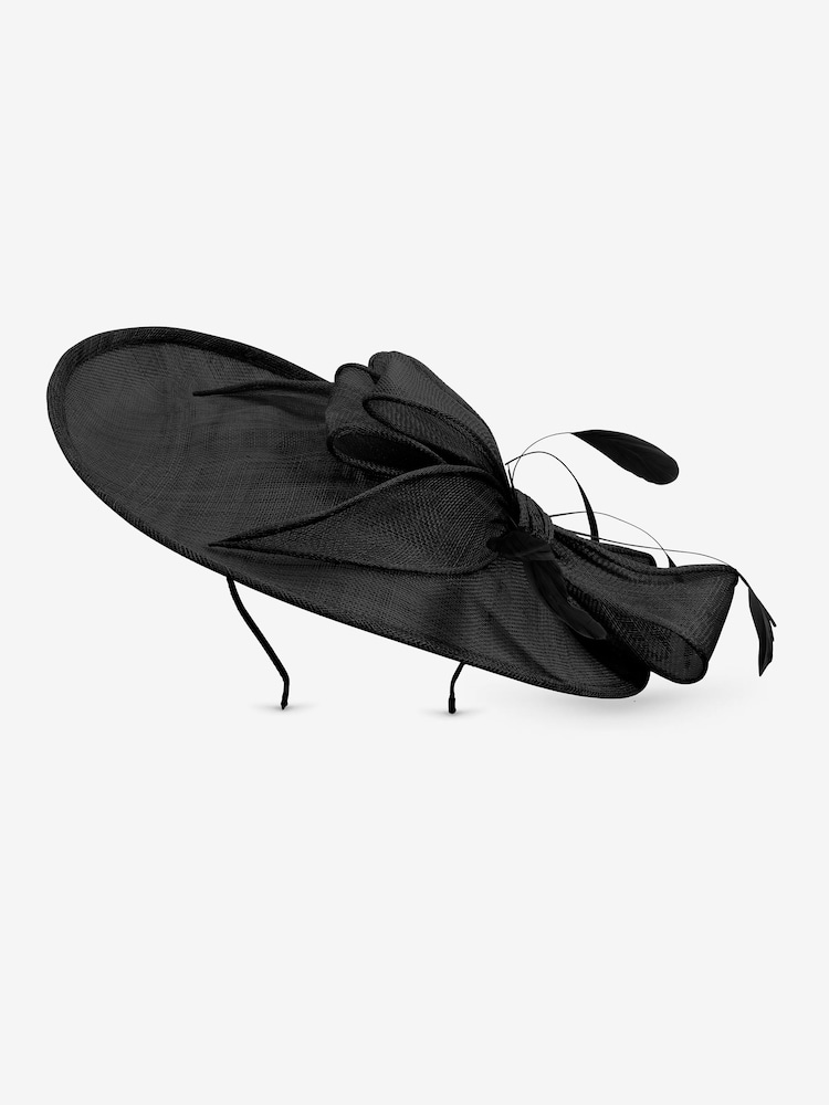 Jon Richard Black Jet Large Bow Hat Fascinator Hair Accessorie - Image 1 of 1
