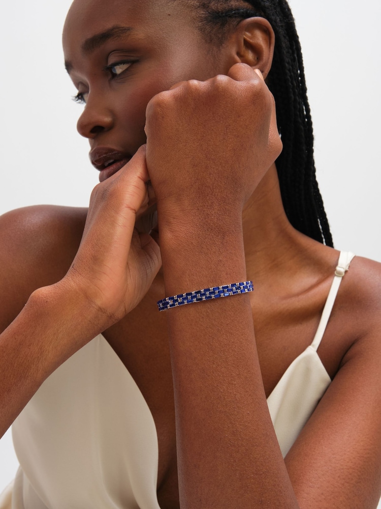 Jon Richard Sapphire Chain Stretch Bracelet - Imaginea 2 din 2