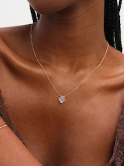 Jon Richard Purple Gold Tone Clover Heart Pendant Necklace - Image 1 of 1