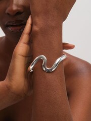 Silberfarben - Jon Richard Polished Swirl Bangle - Bild 1 von 4