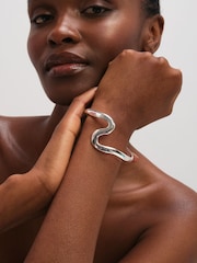 Silberfarben - Jon Richard Polished Swirl Bangle - Bild 2 von 4