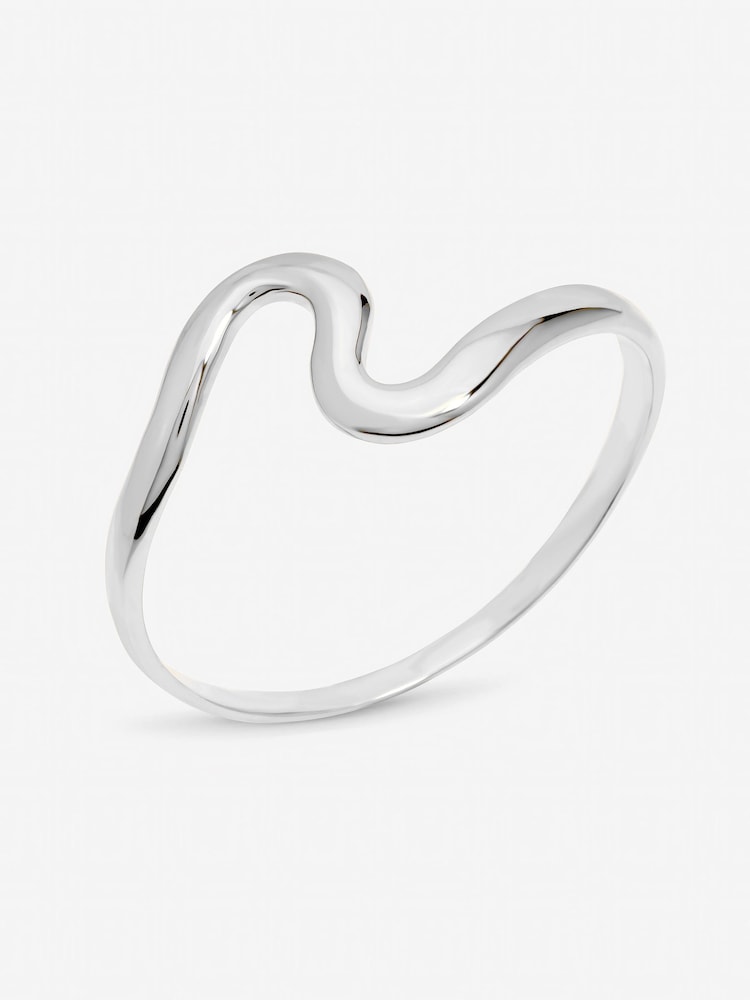 Silberfarben - Jon Richard Polished Swirl Bangle - Bild 4 von 4