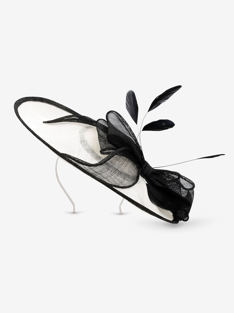 Jon Richard Black Mono Large Bow Hat Fascinator - Image 1 of 1