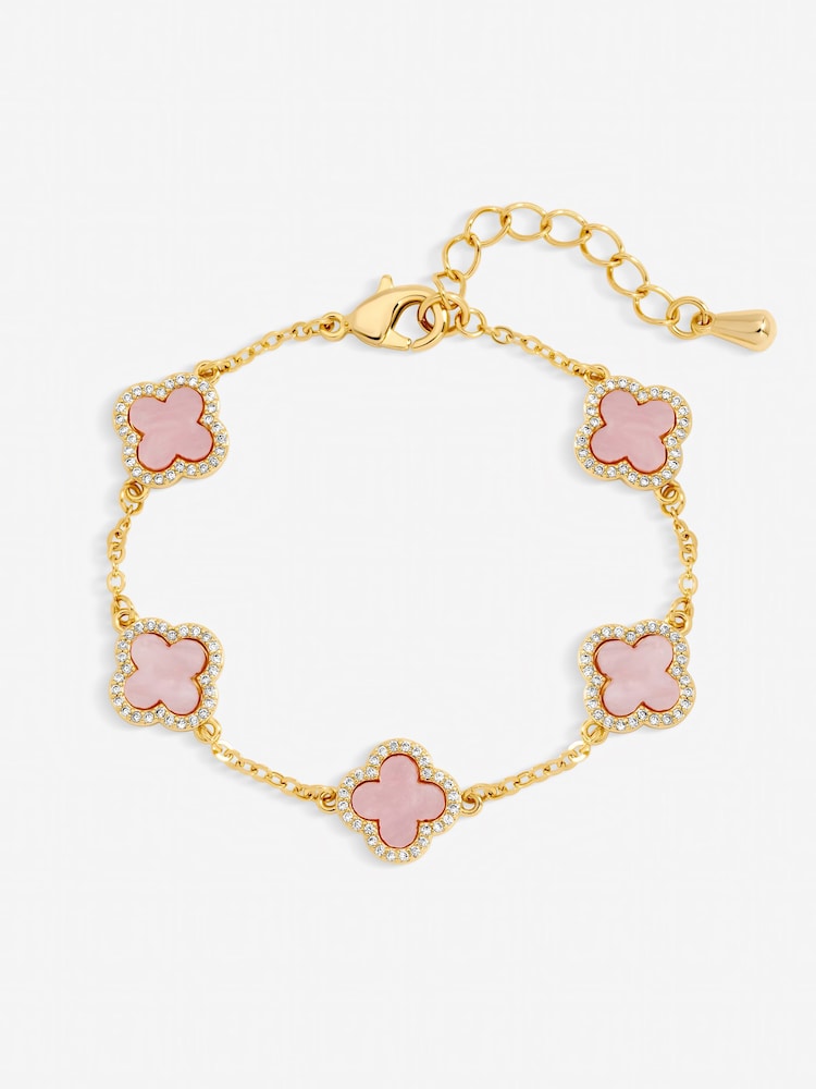 Jon Richard Pink Clover Bracelet - Εικόνα 1 από 2