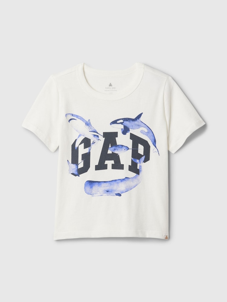 Gap White Graphic T-Shirt (0mths-5yrs) - Image 1 of 1
