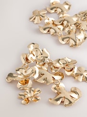 Gold Tone Floral Statement Earrings - Image 5 of 6