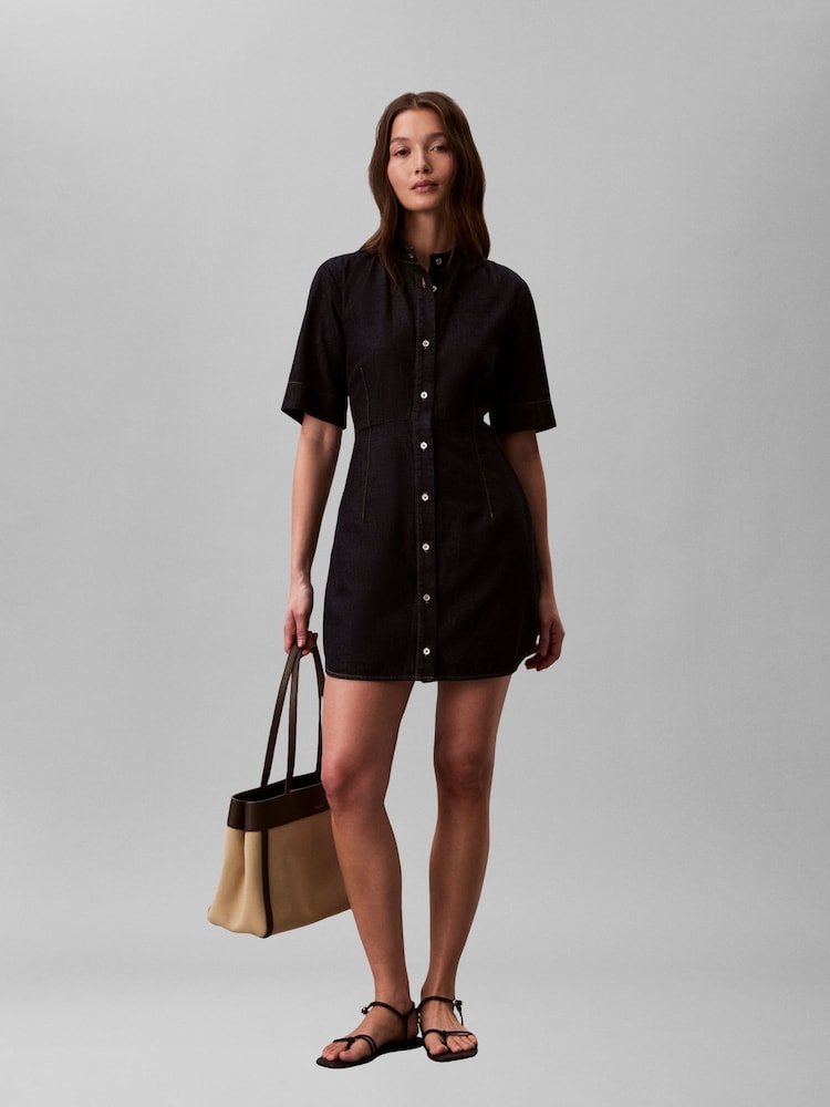 Calvin Klein Black Scuba Crepe Jumpsuit - Image 1 of 5