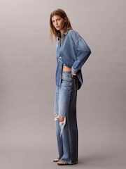 Calvin Klein Jeans Low Rise Distressed Baggy Blue Jeans - Image 2 of 6