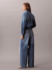 Calvin Klein Jeans Low Rise Distressed Baggy Blue Jeans - Image 4 of 6