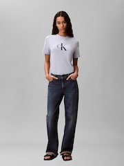 Calvin Klein Blue Monogram Logo T-Shirt - Image 1 of 5