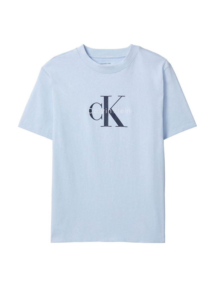 Calvin Klein Blue Monogram Logo T-Shirt - Image 5 of 5