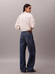 Calvin Klein Jeans Wide Leg Blue Jeans - Image 3 of 5