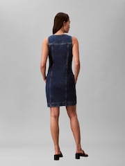 Calvin Klein Blue Sleeveless Denim Trucker Dress - Image 2 of 4
