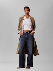 Calvin Klein White Slim Ribbed Cotton Tank Top - Image 2 of 5