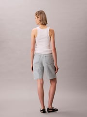 Calvin Klein Blue Denim Bermuda Shorts - Image 2 of 5