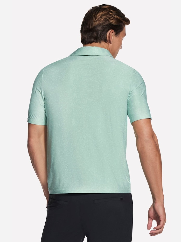 Skechers Green Go Dri All Day Printed Polo Shirt - Image 2 of 3 Skechers Green Go Dri All Day Printed Polo Shirt - Image 2 of 3
